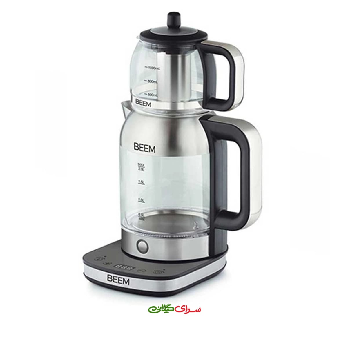 چای ساز رو همی 2 لیتری پیرکس مشکی بیم مدل PURECHAI30101 — تصویر ۲