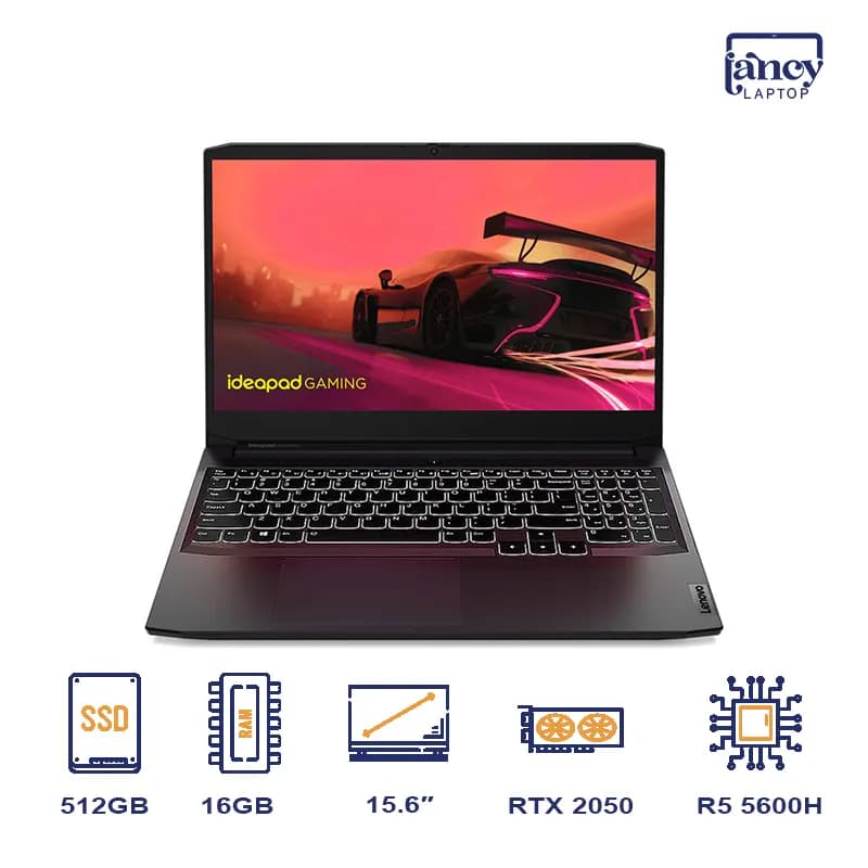لپ تاپ استوک 15.6 اینچی لنوو IdeaPad Gaming 3 15ACH6 Ryzen 5 5600H 16GB DDR4 512GB SSD RTX 2050 4GB FHD IPS