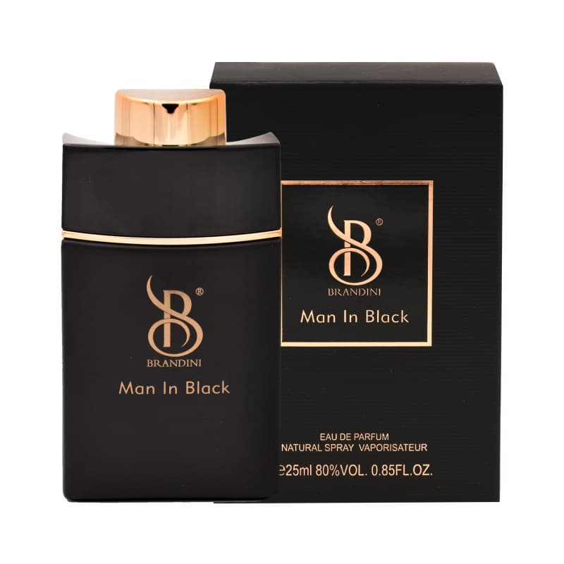 عطر جیبی مردانه برندینی مدل من این بلک Man in Black حجم ۲۵ میلی لیتر | Brandini Man In Black Parfum For men 25 ml