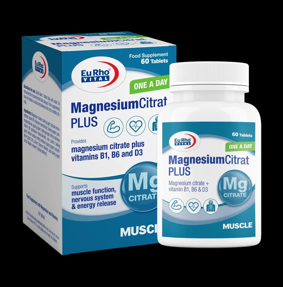 قرص منیزیم سیترات پلاس یوروویتال 60 عدد (EuRho Vital Magnesium Citrat Plus)