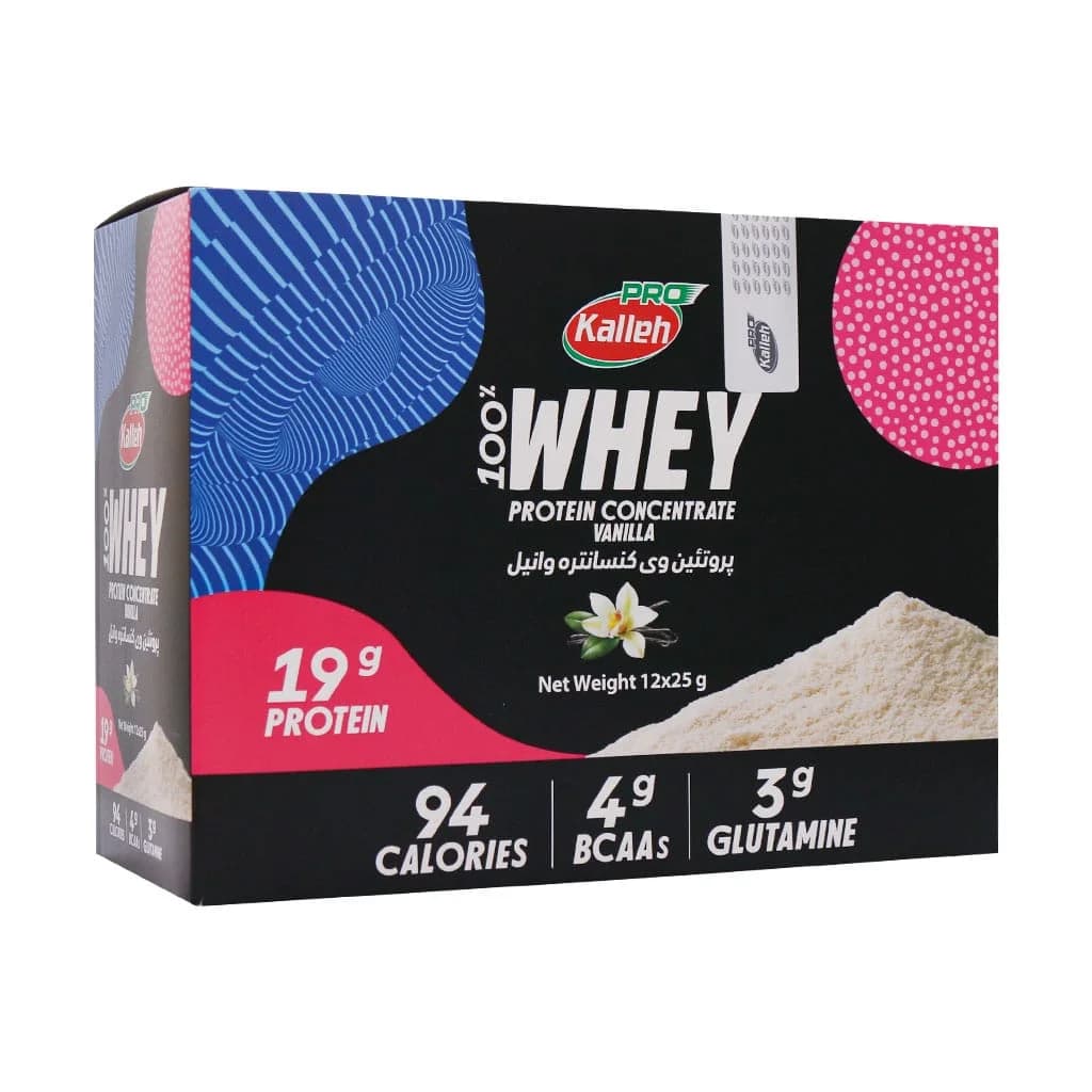 ساشه پروتئین وی کاله پرو 12 عدد با طعم وانیل (Kalleh Pro Whey Protein)
