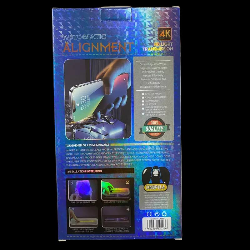 گلس یونیفا Magic Glass Box مناسب آیفون 16، 15 و 14 پرو همراه پک نصب — تصویر ۲
