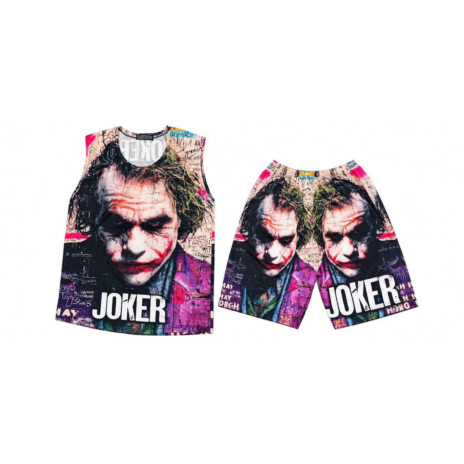 ست ورزشی مردانه رکابی و شلوارک چاپی Joker جوکر فری سایز