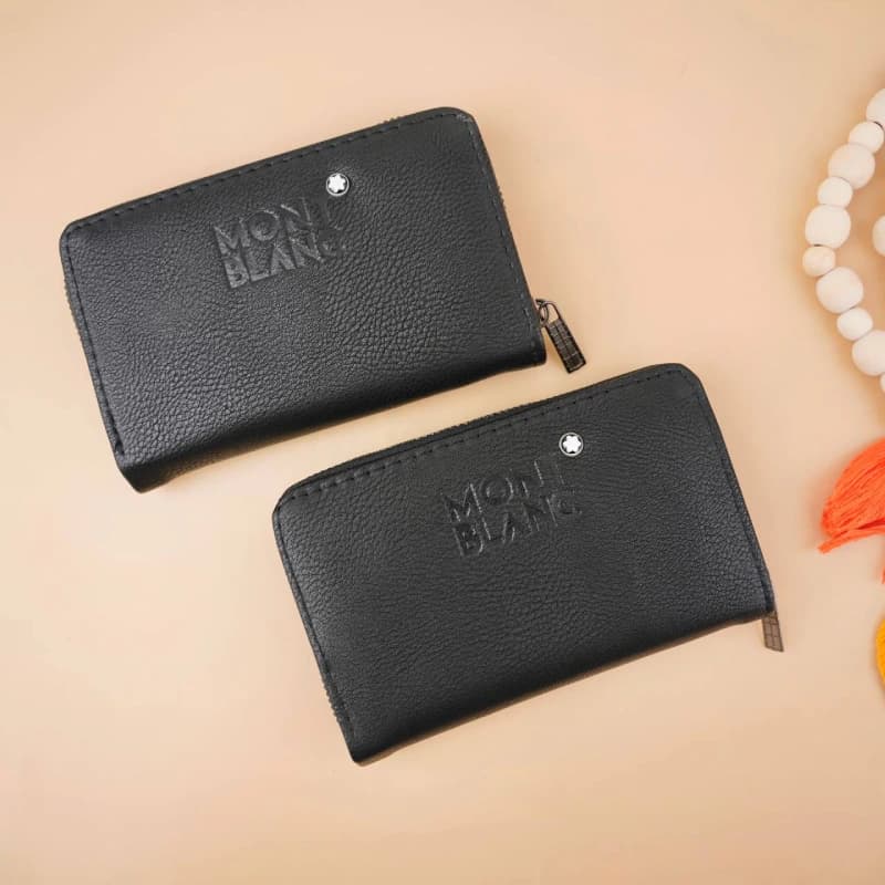 کیف پول تک زیپ مشکی MONT BLANC متوسط 143-92