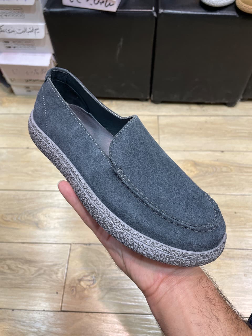 کفش کالج لوفر مردانه تمام چرم رنگ طوسی تیمبرلند Timberland – کد۰۱ — تصویر ۲
