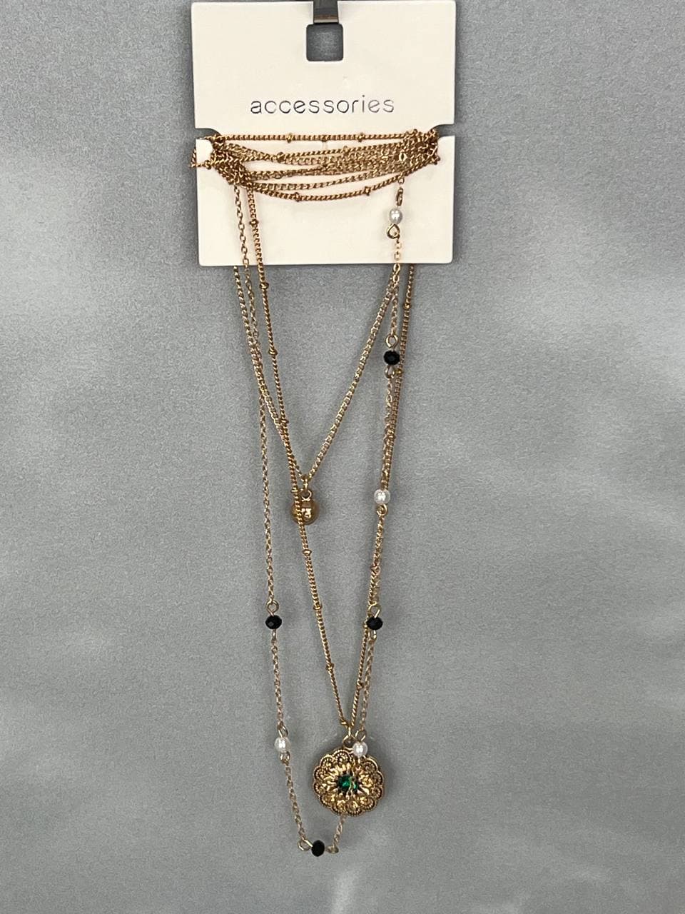 گردن آویز سنگ سبز شیک برند Accessories