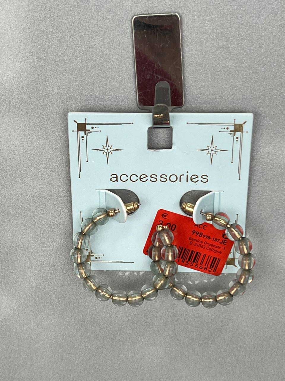 ✨ گوشواره کریستالی شفاف – برند Accessories ✨