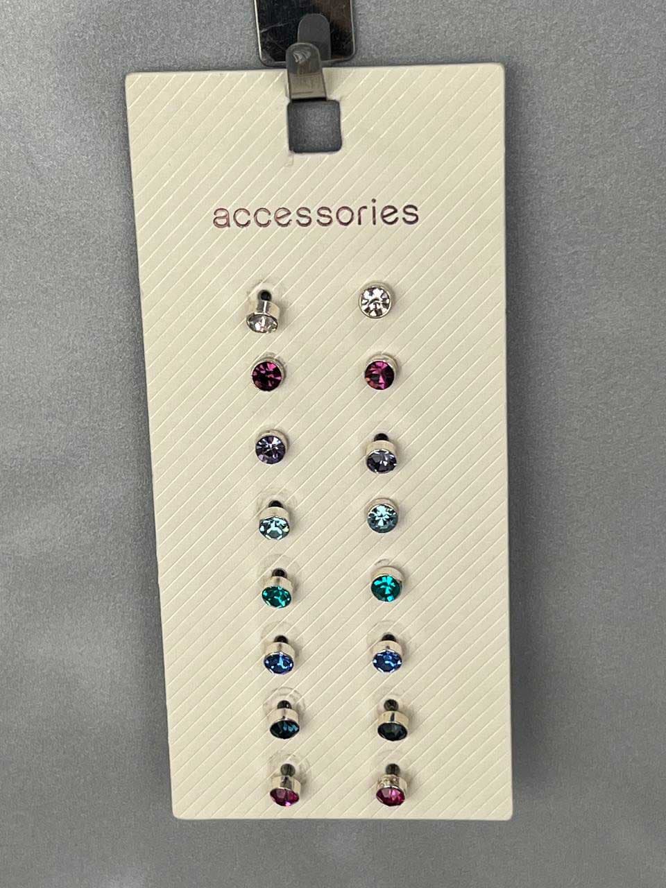 ست 8 تایی گوشواره میخی سنگی رنگی از برند Accessories