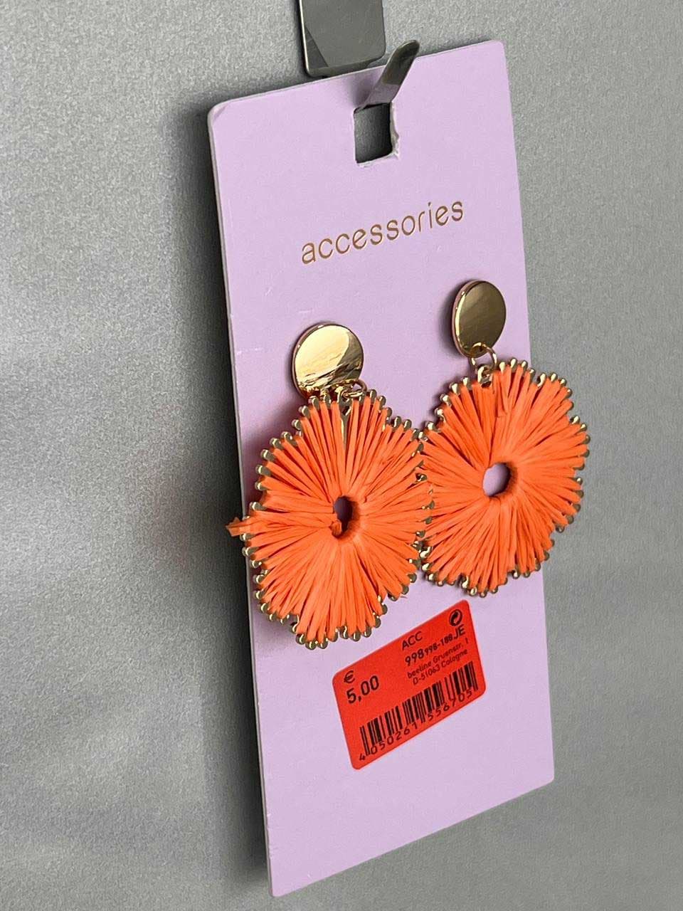 گوشواره آویزی نارنجی مدل Accessories