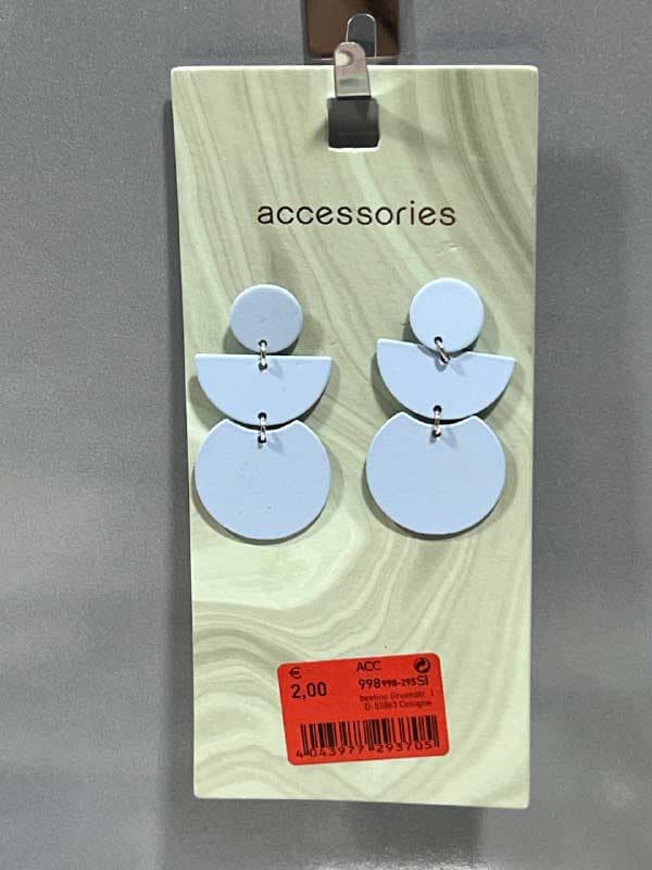 گوشواره هندسی آویز آبی برند Accessories — تصویر ۲