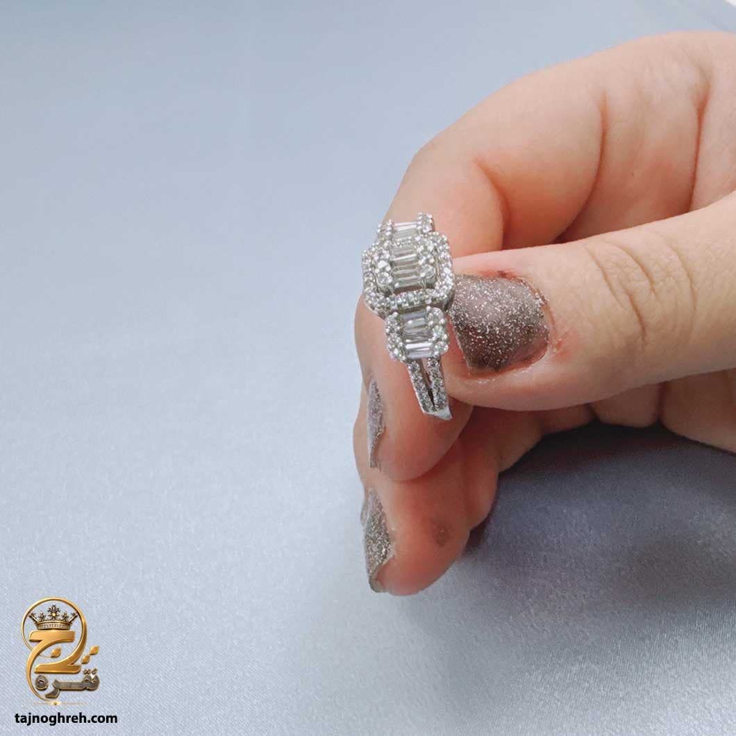 انگشتر نقره زنانه مجلسی نگین ریز مدل RSW F94 — تصویر ۴