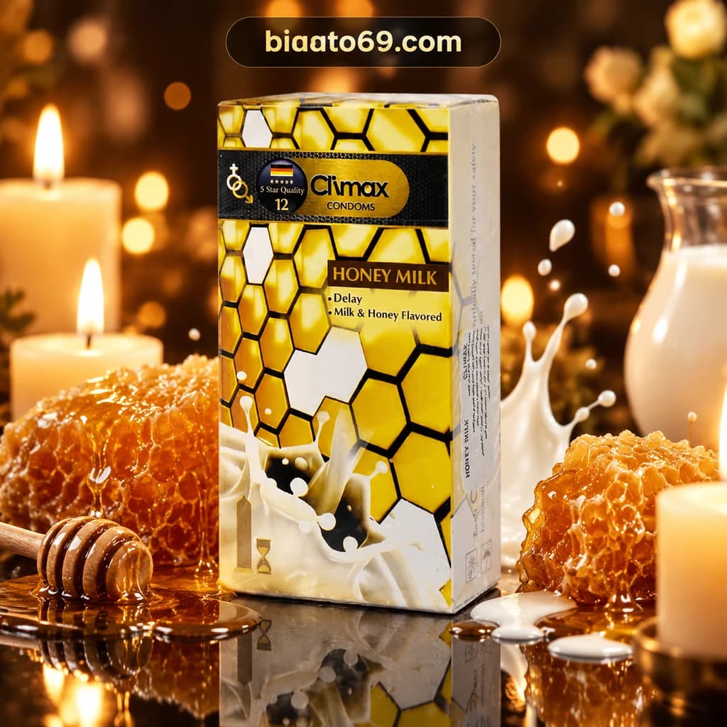 کاندوم تاخیری کلایمکس مدل عسل و شیر (Climax Honey Milk – 12 عددی)