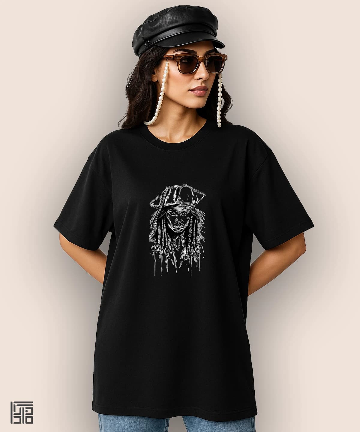 تیشرت لش مردانه و زنانه طرح دزدان دریایی کارائیب طرح جک اسپارو — تصویر ۲