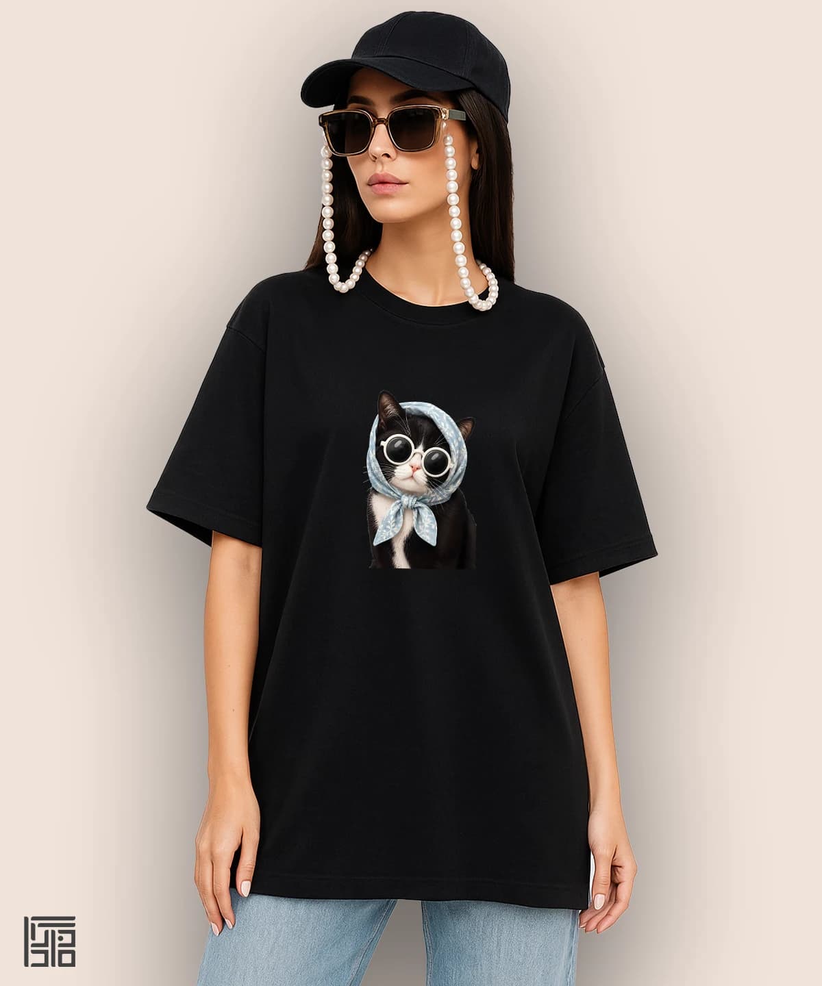 تیشرت لش مردانه و زنانه طرح گربه کیوت — تصویر ۲