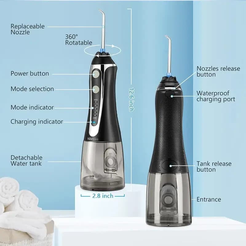 دستگاه شست و شوی دهان و دندان اچ تو اوفلس مدل H2 oFloss HF-2 — تصویر ۸