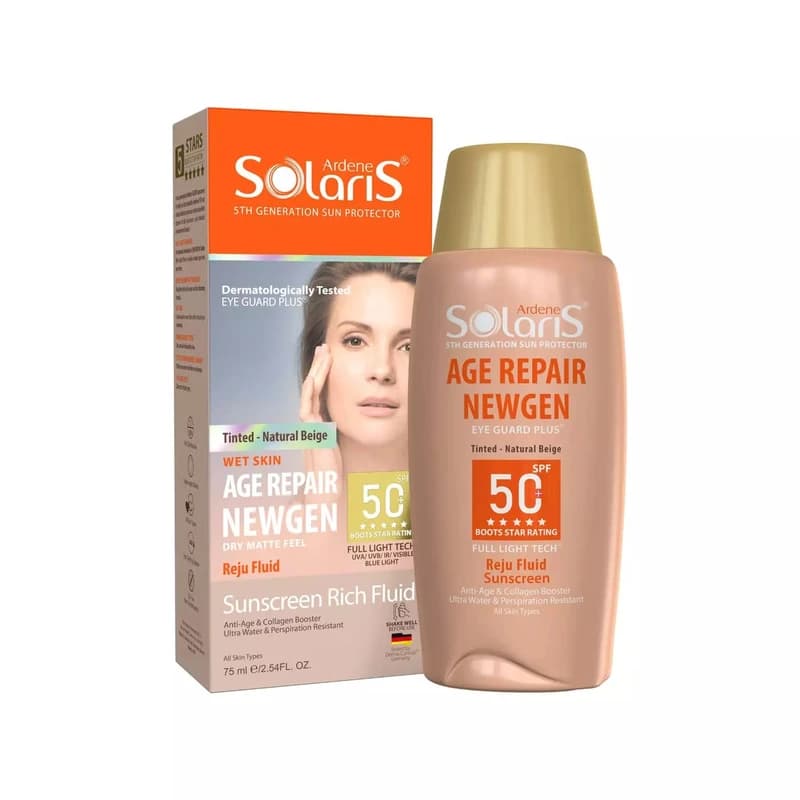 لوسیون ضد آفتاب آردن سولاریس رنگ بژ طبیعی مدل Age Repair newgen حجم 75 میلی لیتر — تصویر ۲