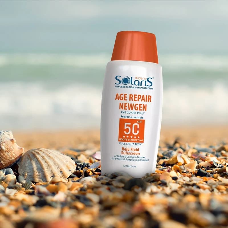 لوسیون ضد آفتاب بی‌رنگ آردن سولاریس، SPF 50، مدل Age Repair Newgen، مناسب انواع پوست با حجم 100 میلی لیتر — تصویر ۴