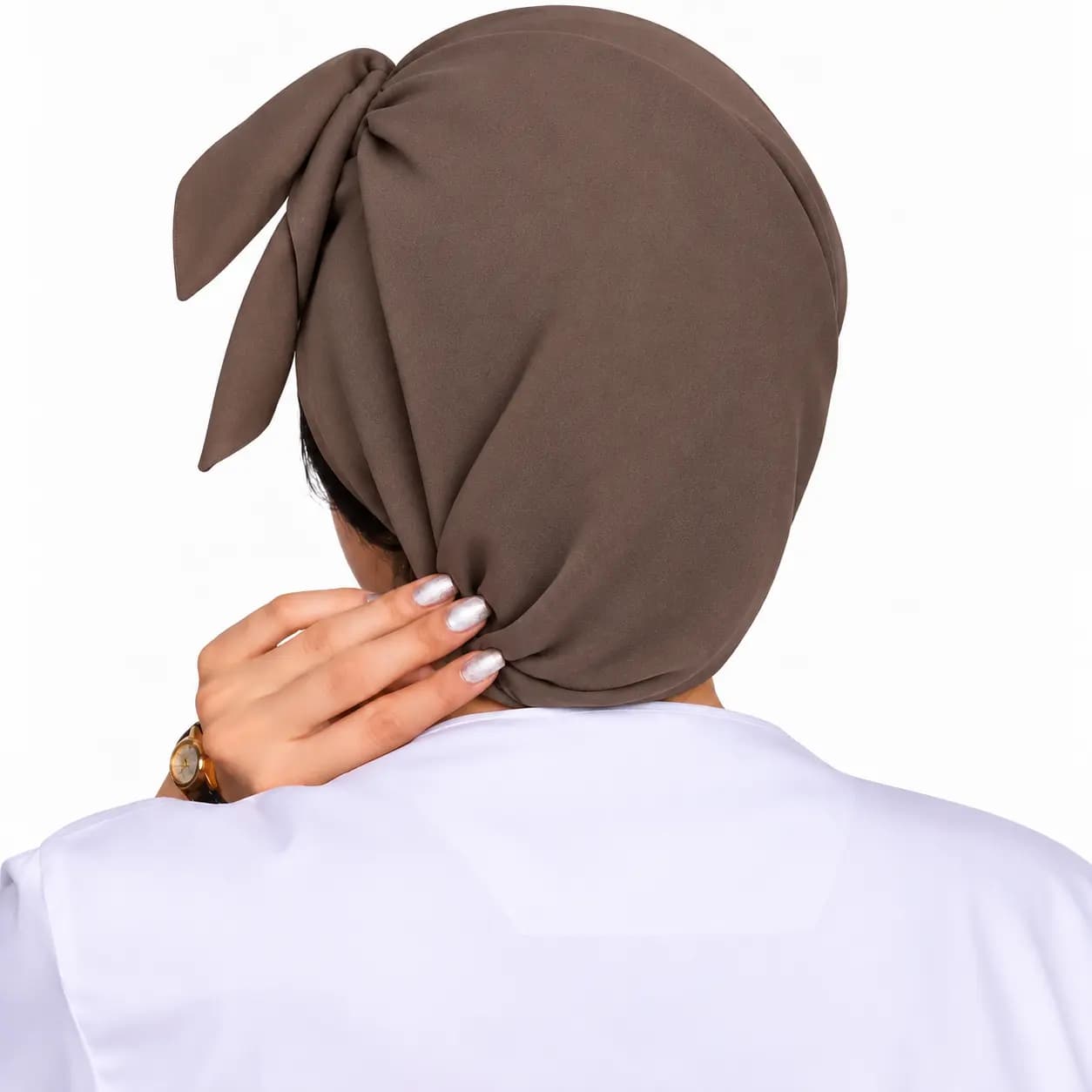 کلاه حجاب ساده موكا — تصویر ۲
