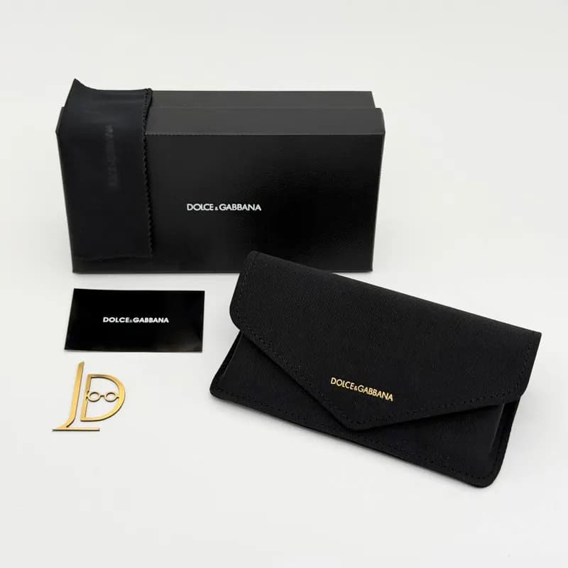 پک و کیف عینک مخملی دولچه گابانا Dolce & Gabbana با نشان طلایی