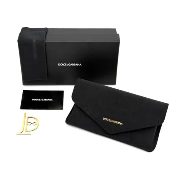 پک و کیف عینک مخملی دولچه گابانا Dolce & Gabbana با نشان طلایی — تصویر ۹