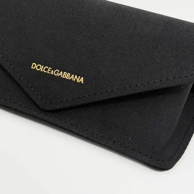 پک و کیف عینک مخملی دولچه گابانا Dolce & Gabbana با نشان طلایی — تصویر ۷