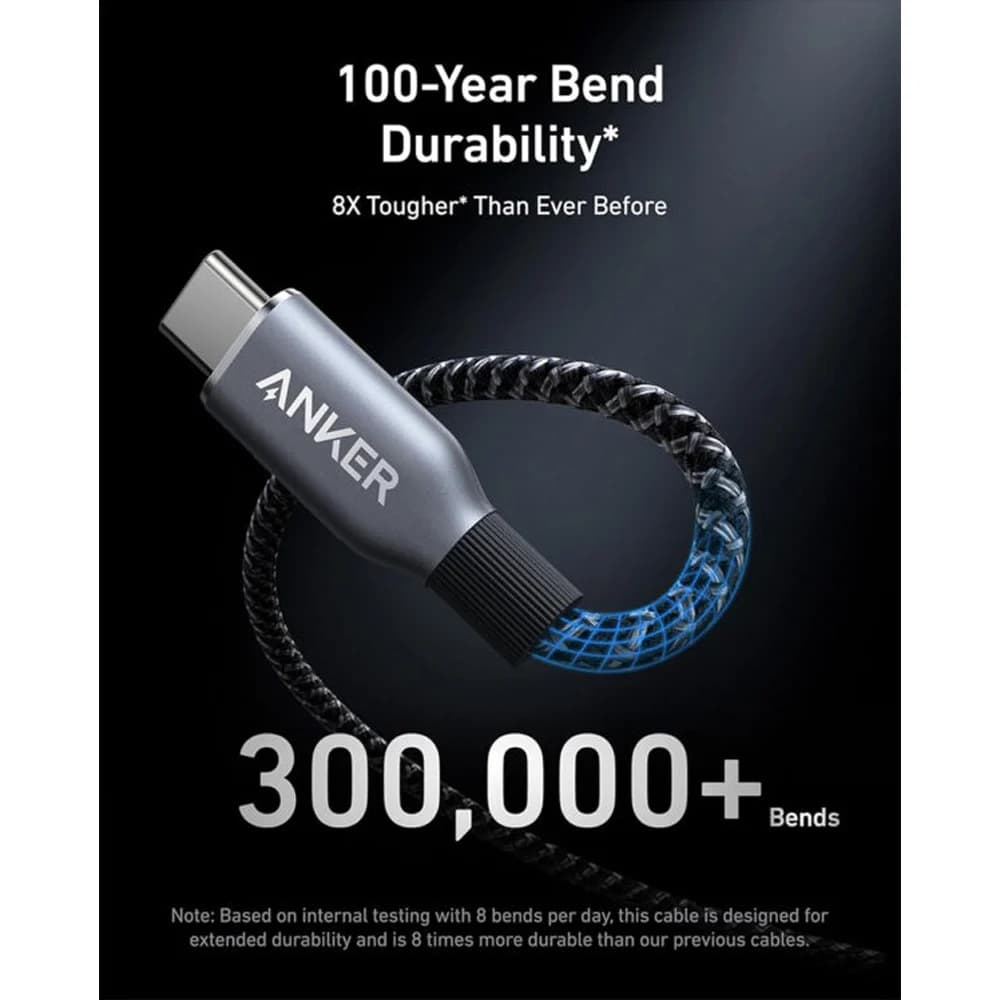 کابل تبدیل USB-C انکر مدل A88E2 طول 1.8 متر با توان 240 وات — تصویر ۵