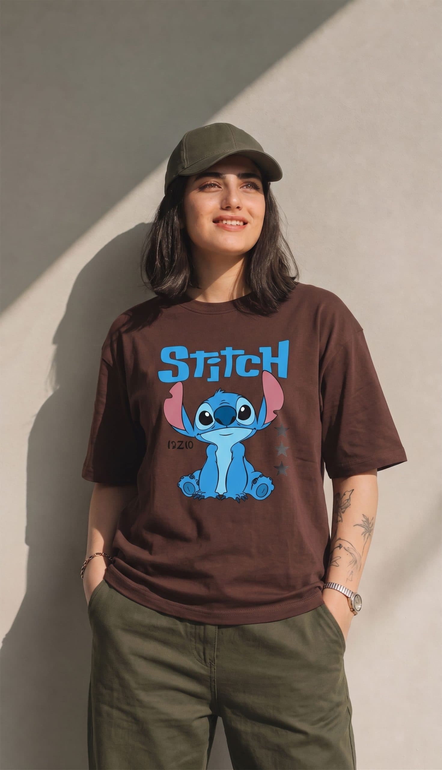 تیشرت دو نخ استیچ StitcH آبتین قهوه ای
