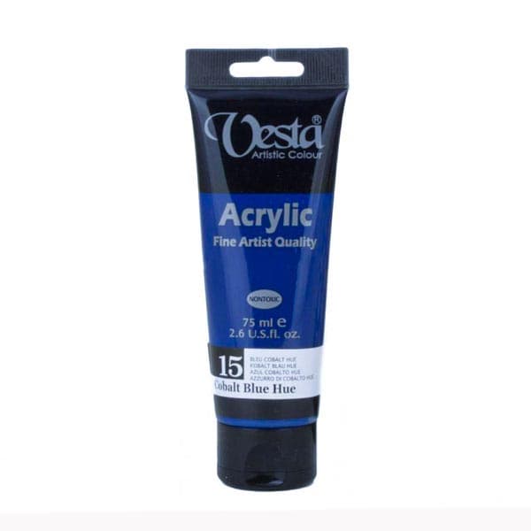 رنگ اکریلیک تکی وستا Cobalt Blue Hue 15حجم 75 میلی لیتر