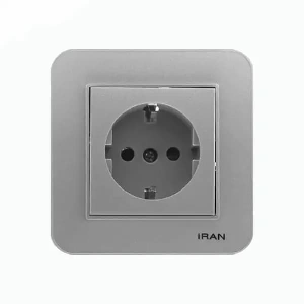 پریز برق ارتدار ارس نقره ای ایران الکتریک توکار