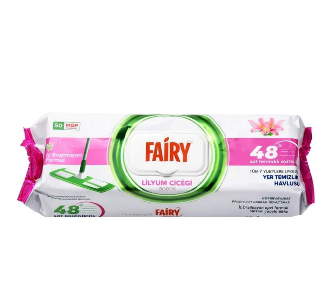 دستمال مرطوب مخصوص تی فیری Fairy قابل شستشو رایحه لیلیوم بسته 50 عددی