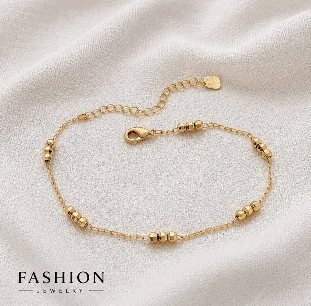 پابند توپی سه گوی طرح طلا برند Fashion Jewelry کد 3647