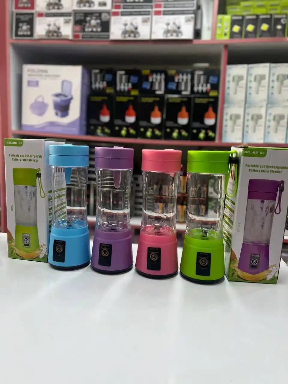 مخلوطکن و شیکر شارژی مسافرتی مدل HM-03 (گنجایش ۳۸۰ میلیلیتر)