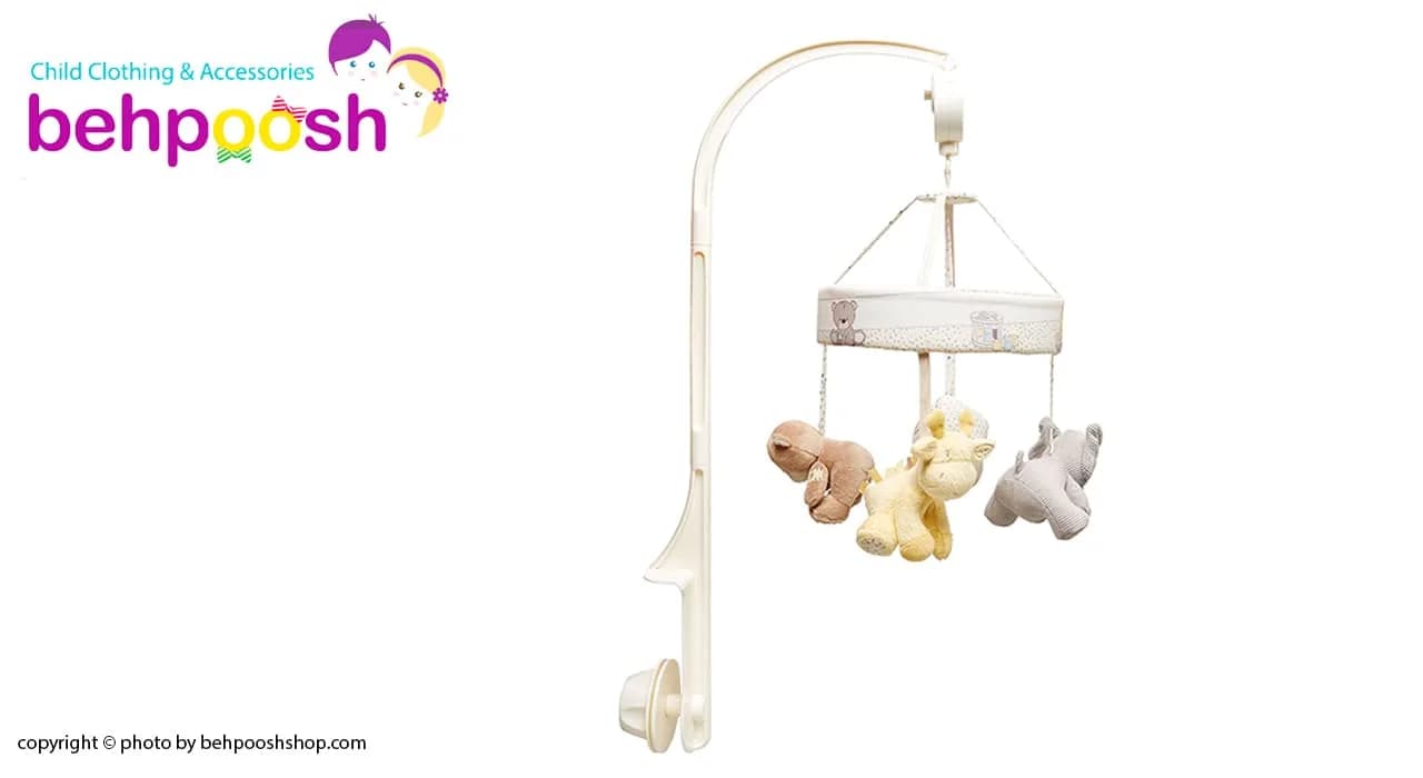 آویز تخت پولیشی عروسكی فیل خرس زرافه Baby4Life — تصویر ۲