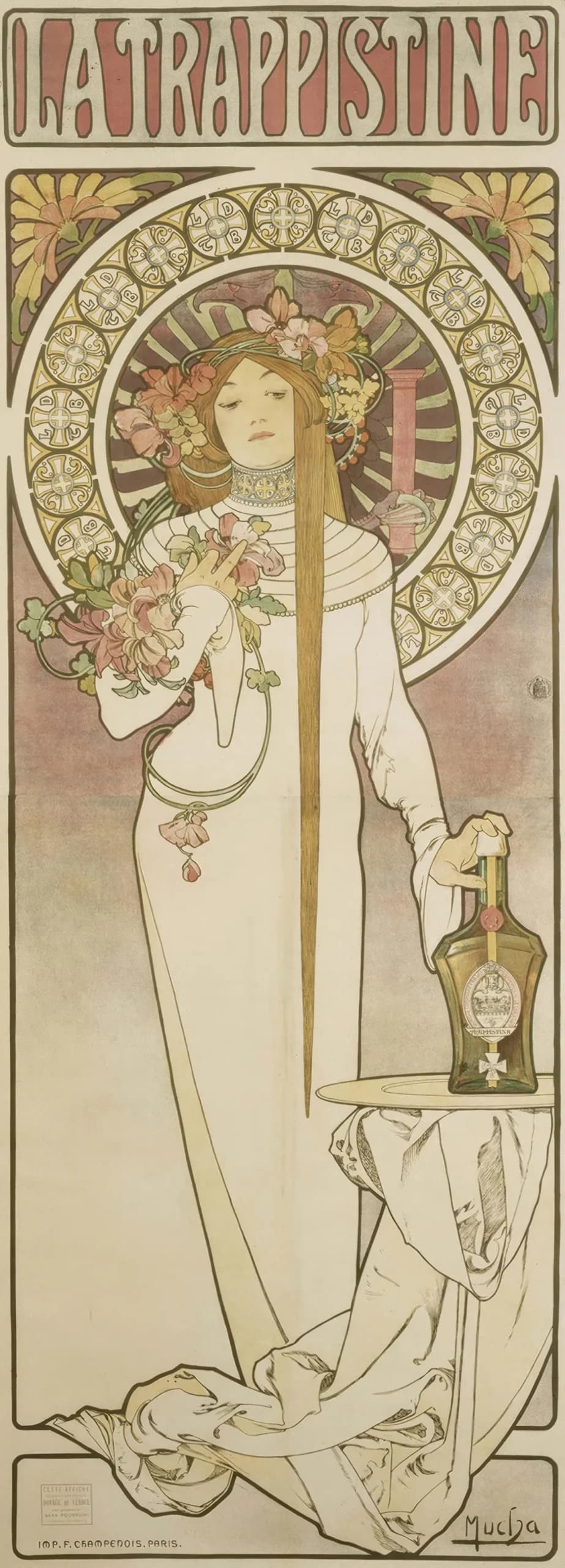 پوستر نوشیدنی لا تراپیستین – تابلو نقاشی آلفونس موشا