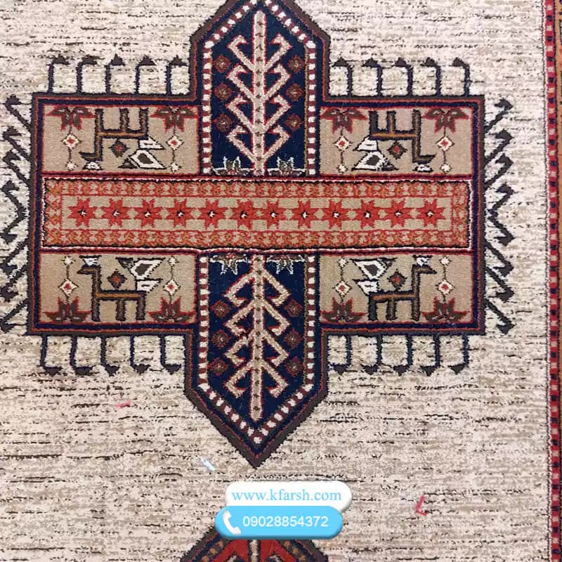 فرش کناره طرح سنتی زمینه بژ 700شانه — تصویر ۲