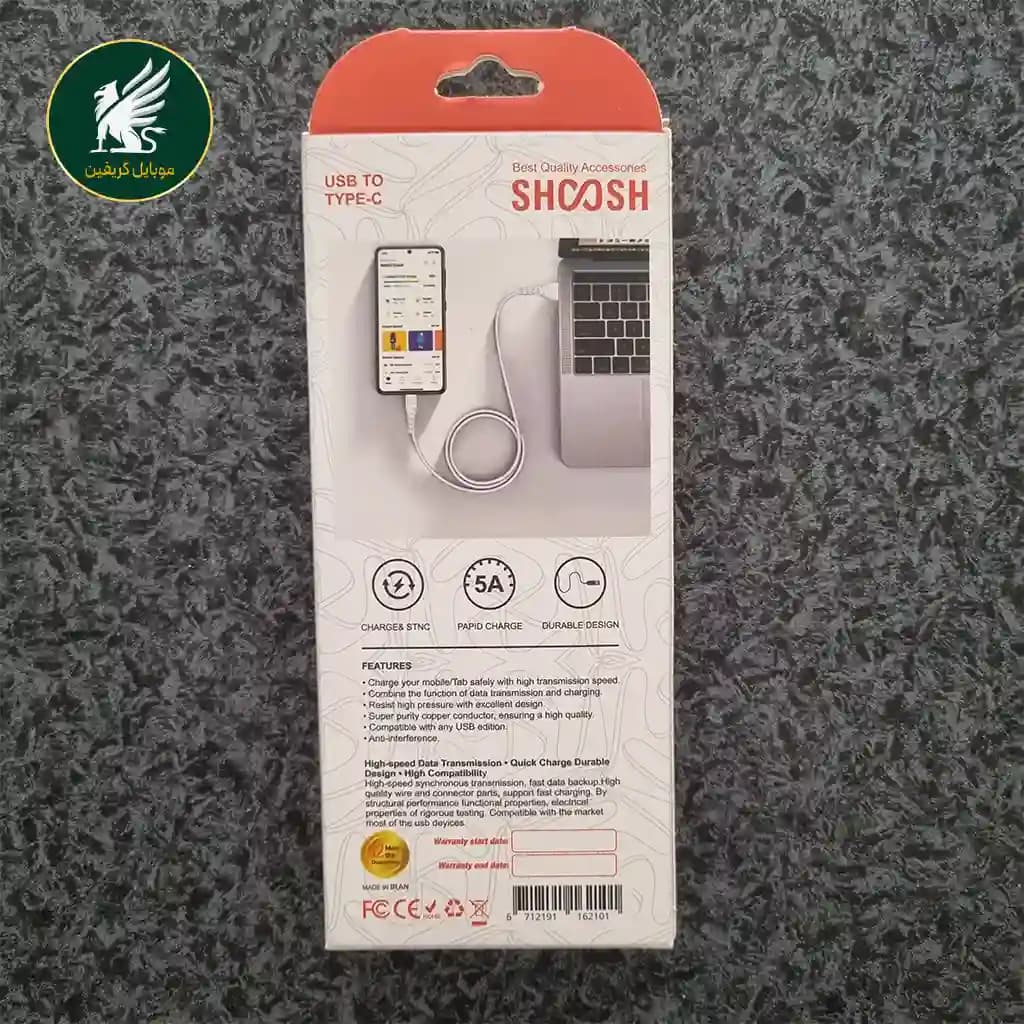 کابل شارژ USB به Type-C شوش مدل SH101C طول ۱۱۰ سانتی‌متر — تصویر ۳