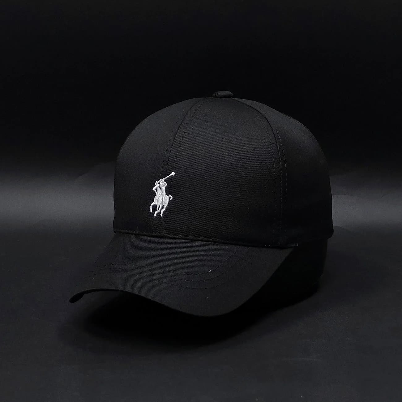 کلاه بیسبالی کتان POLO | کپ اسپرت مشکی با استایل مینیمال و روزمره