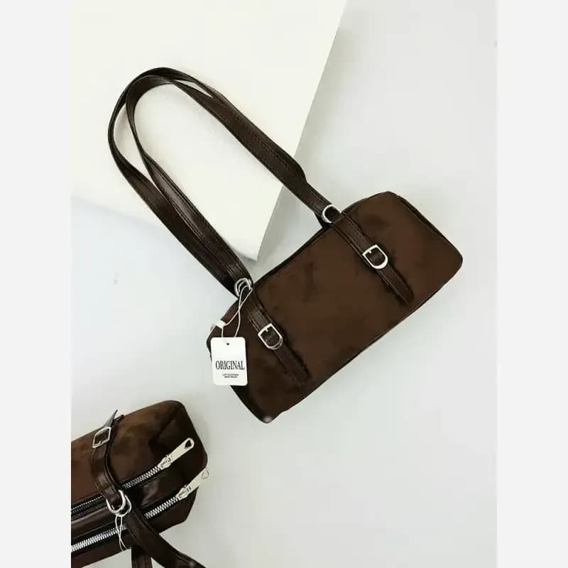 کیف جیر سوییت پاییزه رنگ شکلاتی متریال وارداتی — تصویر ۲