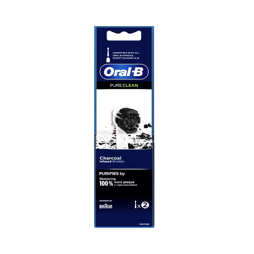 سری یدک مسواک برقی با زغال فعال ۲ عدد پیور کلین اورال بی – OralB — تصویر ۲