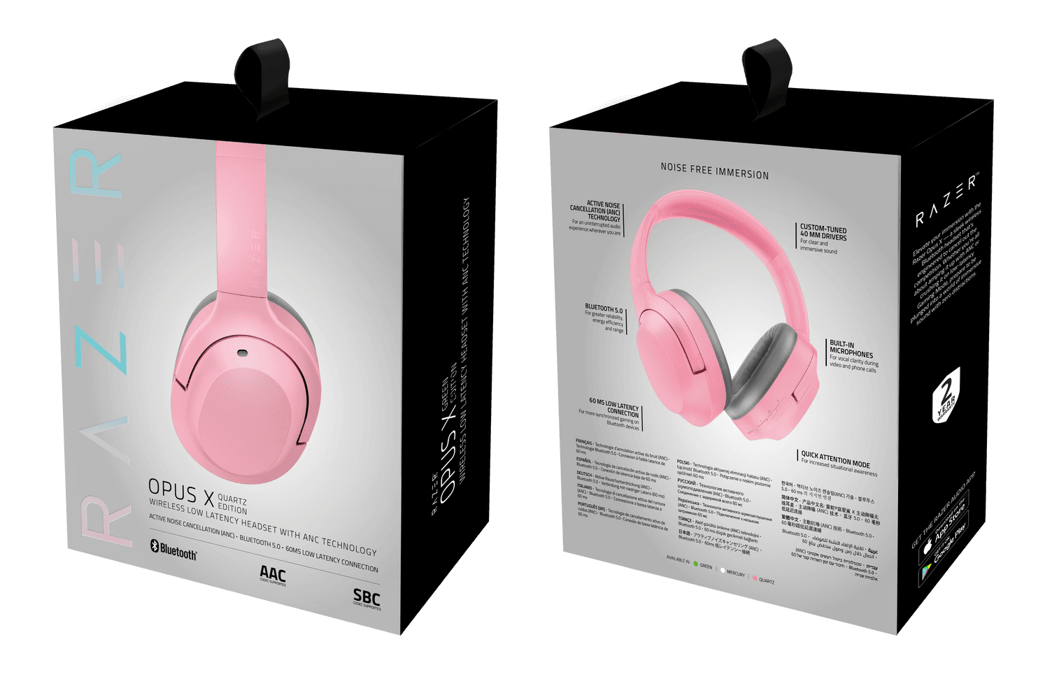 هدست گیمینگ Razer مدل Opus X Wireless Headset Quartz- بلوتوثی — تصویر ۲