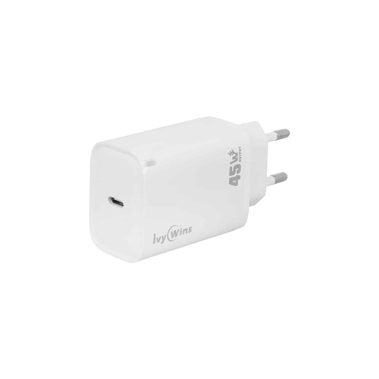 شارژر دیوار فست تک پورت ivy Wins مدل i-016 45W – سفید — تصویر ۳