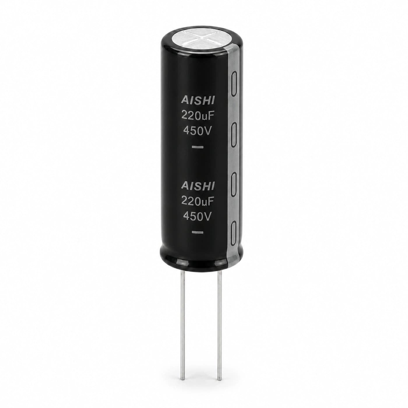 خازن الکترولیتی آیشی مدل AISHI 220uF 450V 18×50mm