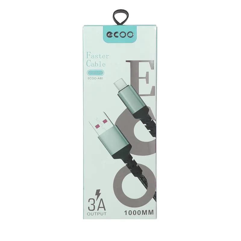 کابل شارژ USB به لایتنینگ 3A فست اکو A80 طول 1 متر طلایی – حراج استثنایی به قیمت خرید — تصویر ۲