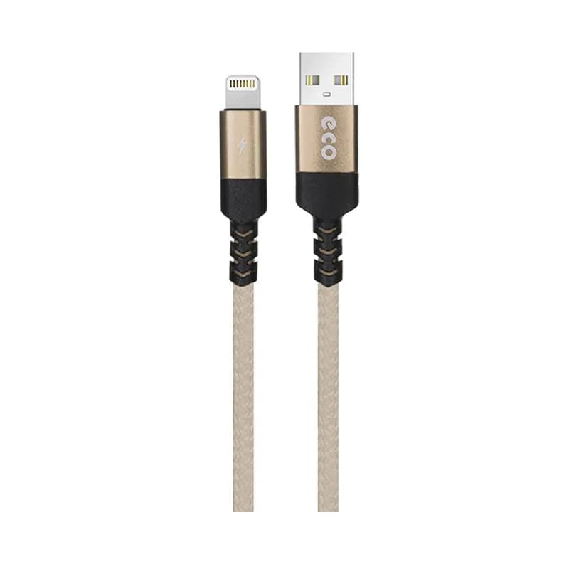 کابل شارژ USB به لایتنینگ 3A فست اکو A80 طول 1 متر طلایی – حراج استثنایی به قیمت خرید