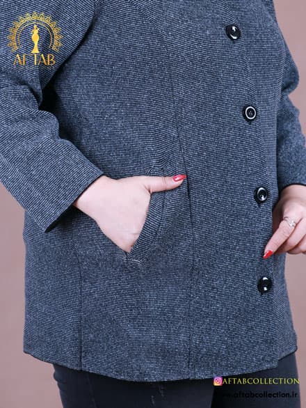 کت بافت عصایی ساده سایزبزرگ 7320 — تصویر ۸