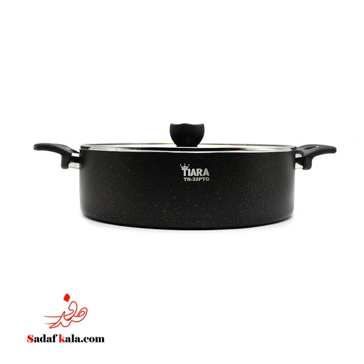 ماهیتابه سایز 32 دو دسته درب دار گرانیت تیارا/32PTG — تصویر ۲