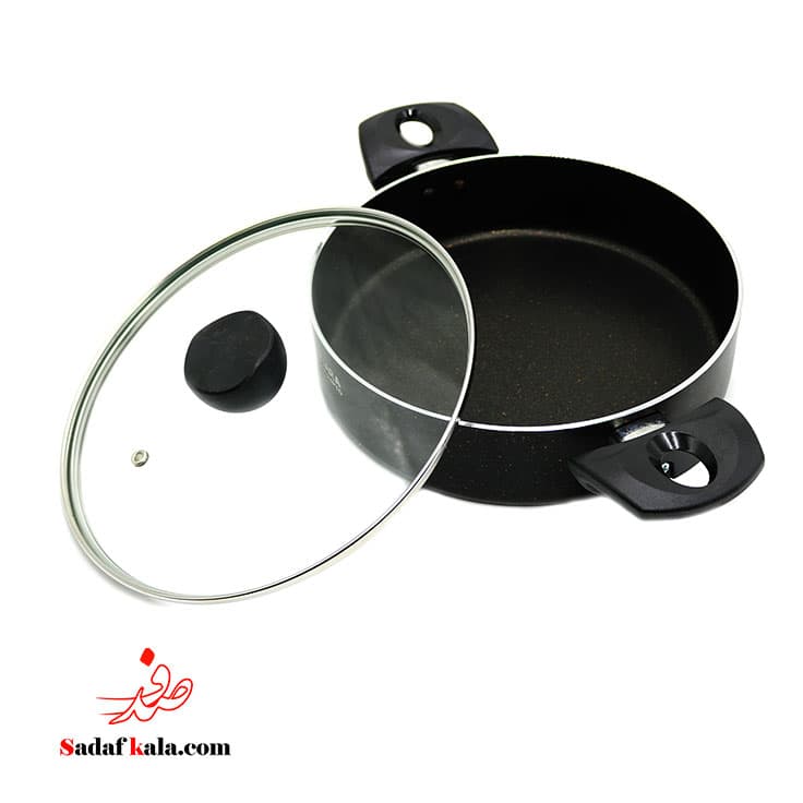 ماهیتابه سایز 24 دو دسته درب دار گرانیت تیارا/24PTG — تصویر ۳