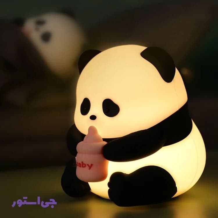 چراغ خواب سیلیکونی مدل پاندا با شیشه شیر
