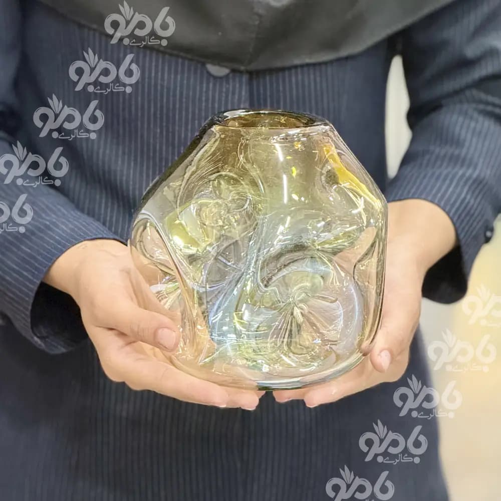 گلدان شیشه ای کدویی دفرمه — تصویر ۴