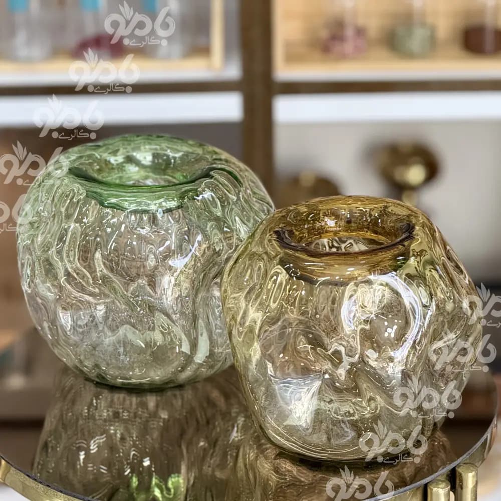 گلدان شیشه ای کدویی دفرمه — تصویر ۲